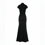Andrea - Vestido maxi negro con abertura