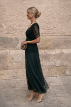 Vestido maxi elegante para fiesta con escote en corazón