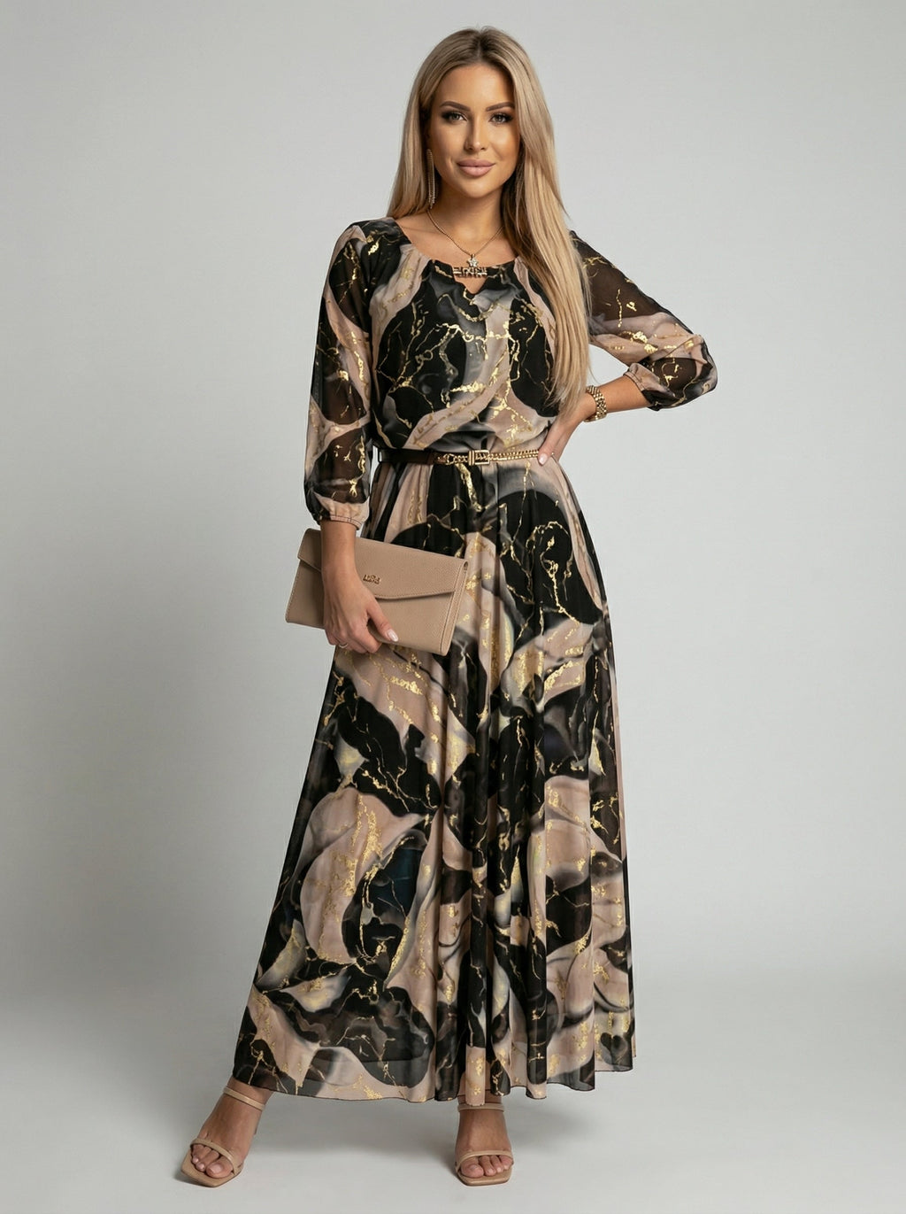 Vestido de gasa estampado