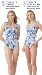 Carla - bañador con estampado y falda