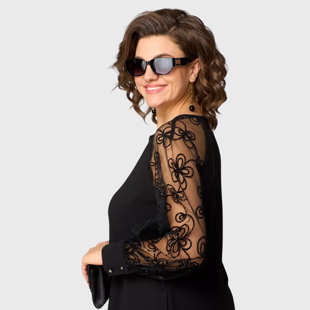 Lauren - Elegante vestido de encaje negro para Mujer
