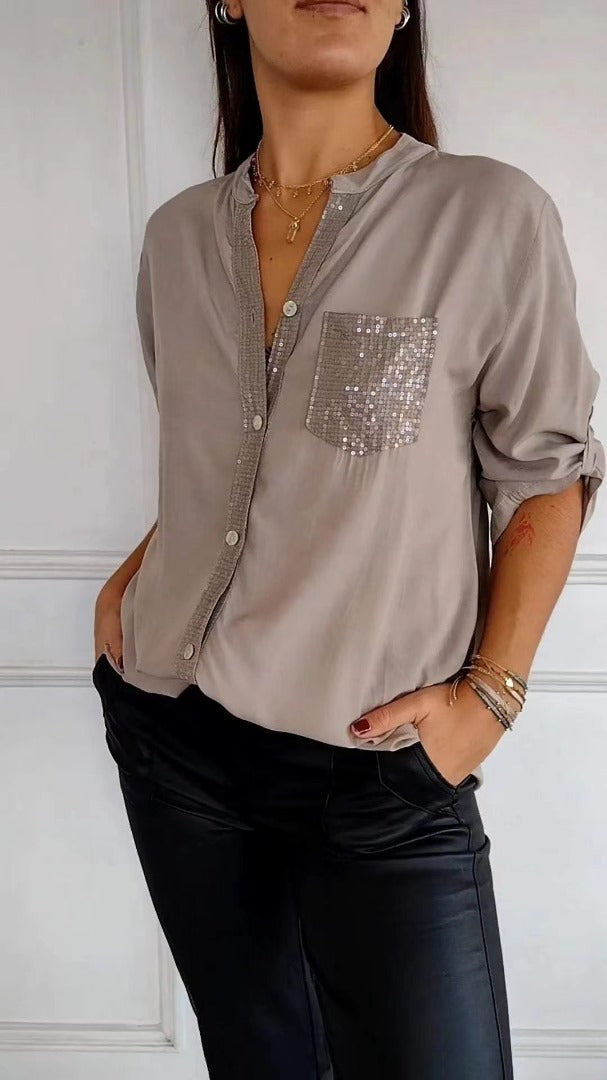 Leire - Camisa con lentejuelas