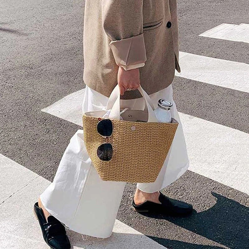 Dolores | Bolso Shopper Trenzado de Paja Mujer Asa Corta