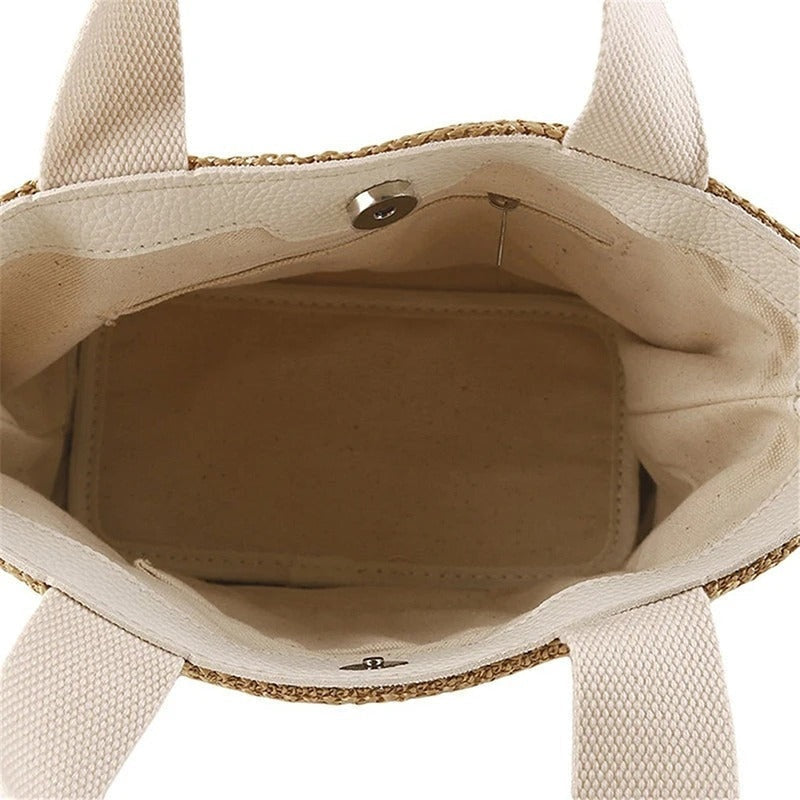 Dolores | Bolso Shopper Trenzado de Paja Mujer Asa Corta