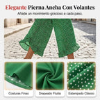 Adela - Pantalón fluido de lunares con volante