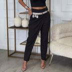 Calista™ Pantalón con diseño asimétrico y cinturón exclusivo