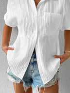 Carmen - Blusa casual suelta con botones