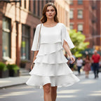 Brisa - Vestido elegante de capas y volantes