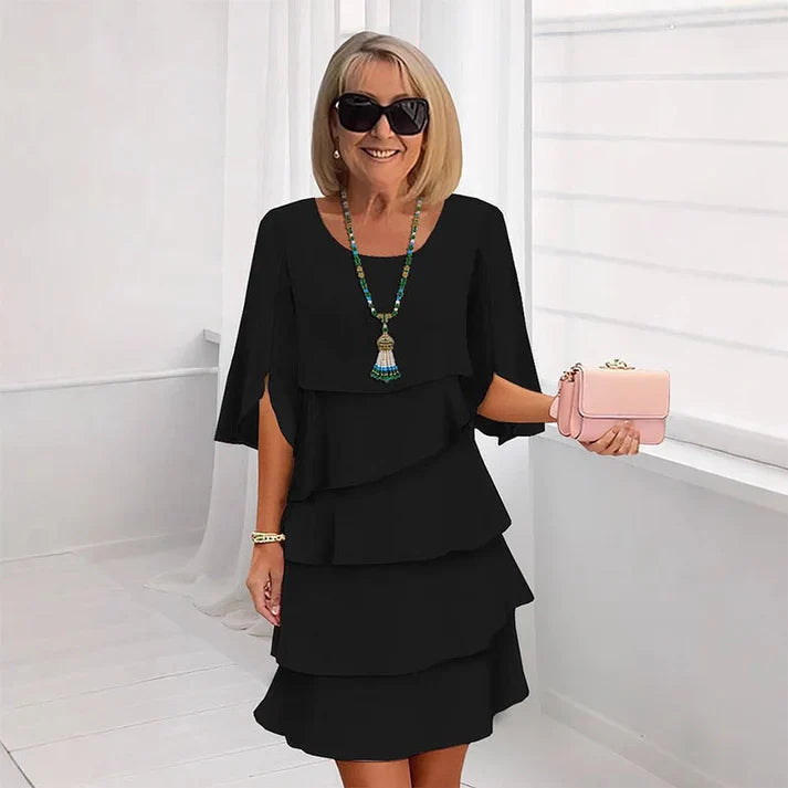 Brisa - Vestido elegante de capas y volantes