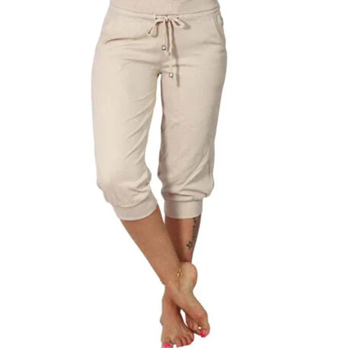 Lía - Pantalón capri ajustado de cintura alta