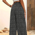 Clara - Pantalón ancho de tiro alto con cintura fruncida